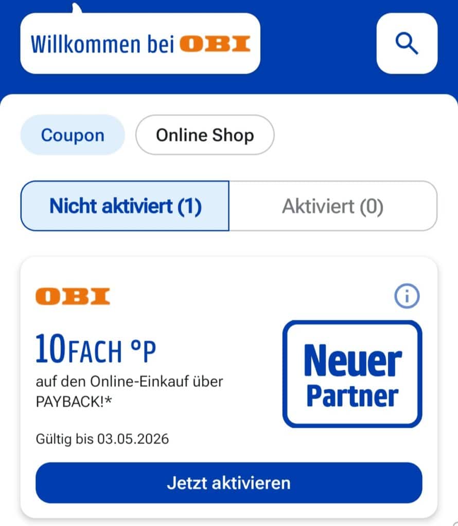 Obi als Payback-Partner